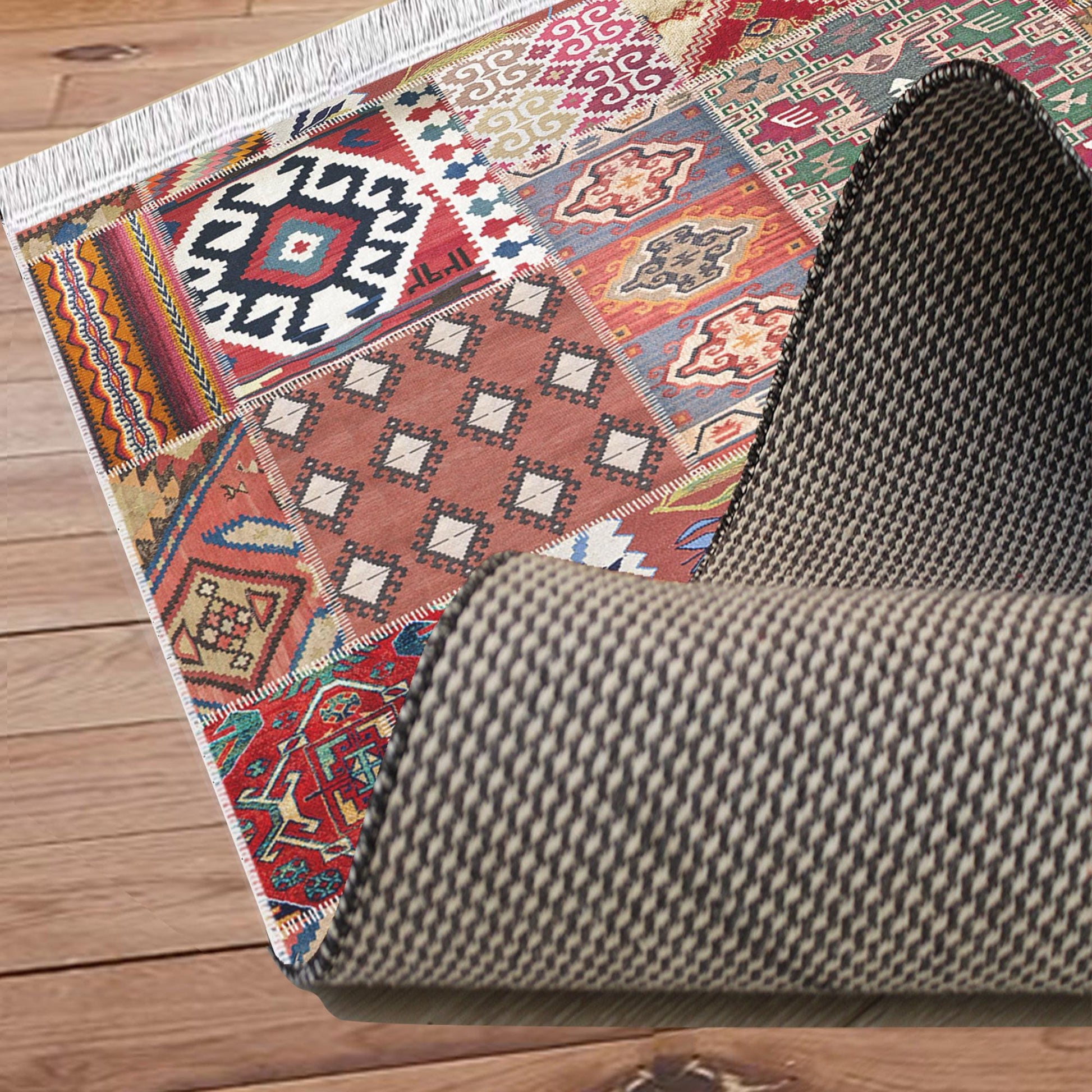 Authentic Ethnic Retro Persian Non-Slip Turkish Kilim Area Rug, Washable Living Room Rugs with pillow case gift, Housewarming Gift