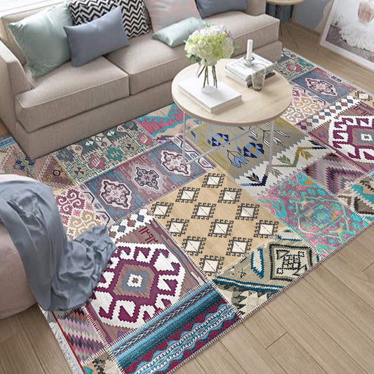 Authentic Ethnic Retro Persian Non-Slip Turkish Kilim Area Rug, Washable Living Room Rugs with pillow case gift, Housewarming Gift
