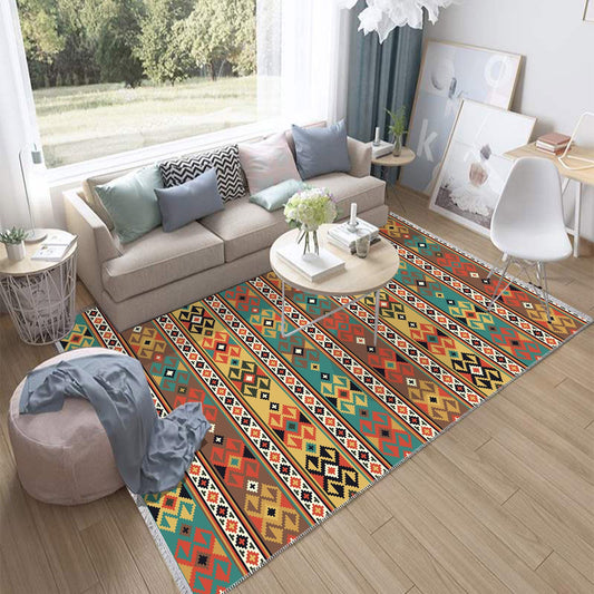Aztec Ethnic Retro Persian Anatolian Turkish Kilim Area Rug, Washable Non Slip Living Room Rugs with pillow case gift, Housewarming Gift