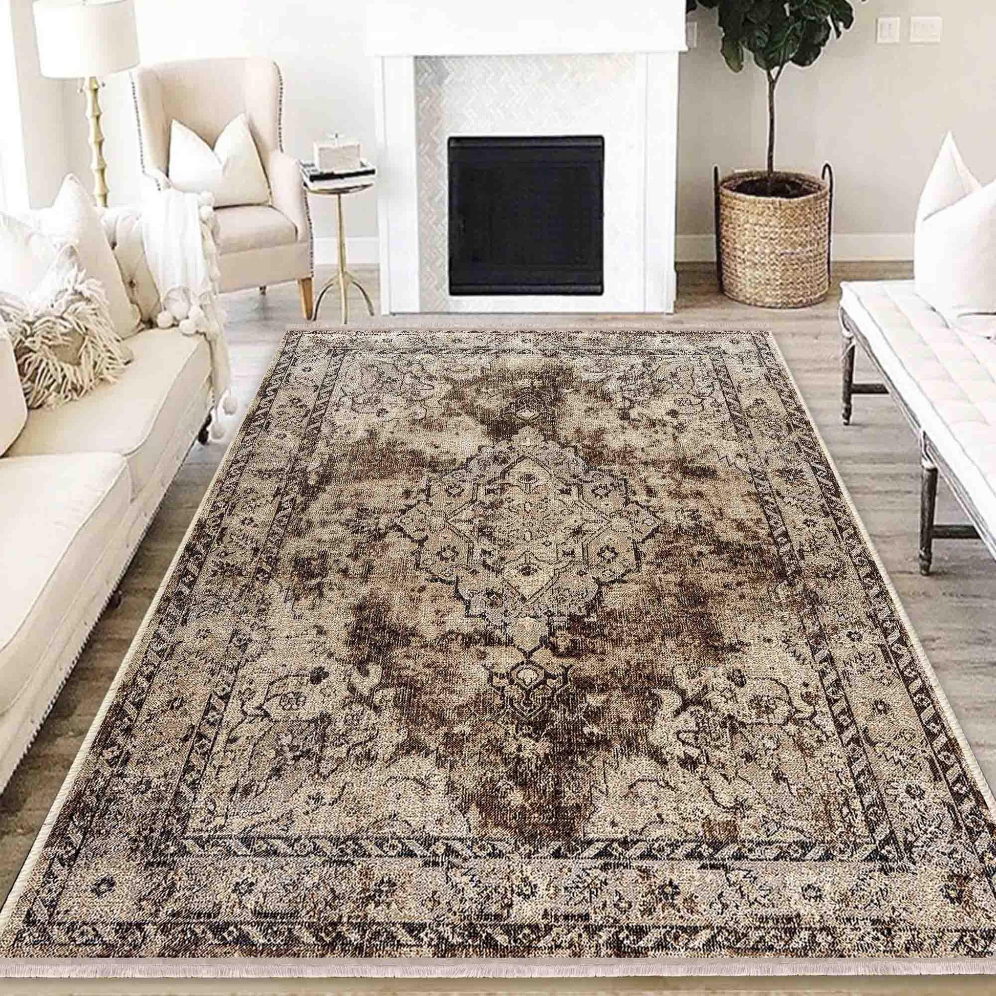 Authentic Ethnic Retro Persian Anatolian Turkish Kilim Area Rug, Washable Non Slip Living Room Rugs with pillow case gift, Housewarming Gift