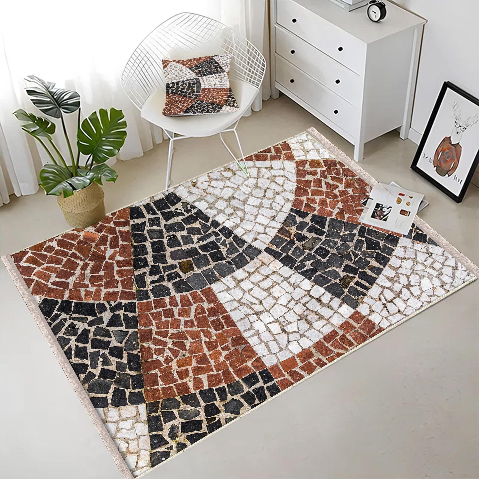 Authentic Ethnic Retro Persian Anatolian Turkish Kilim Area Rug, Washable Non Slip Living Room Rugs with pillow case gift, Housewarming Gift