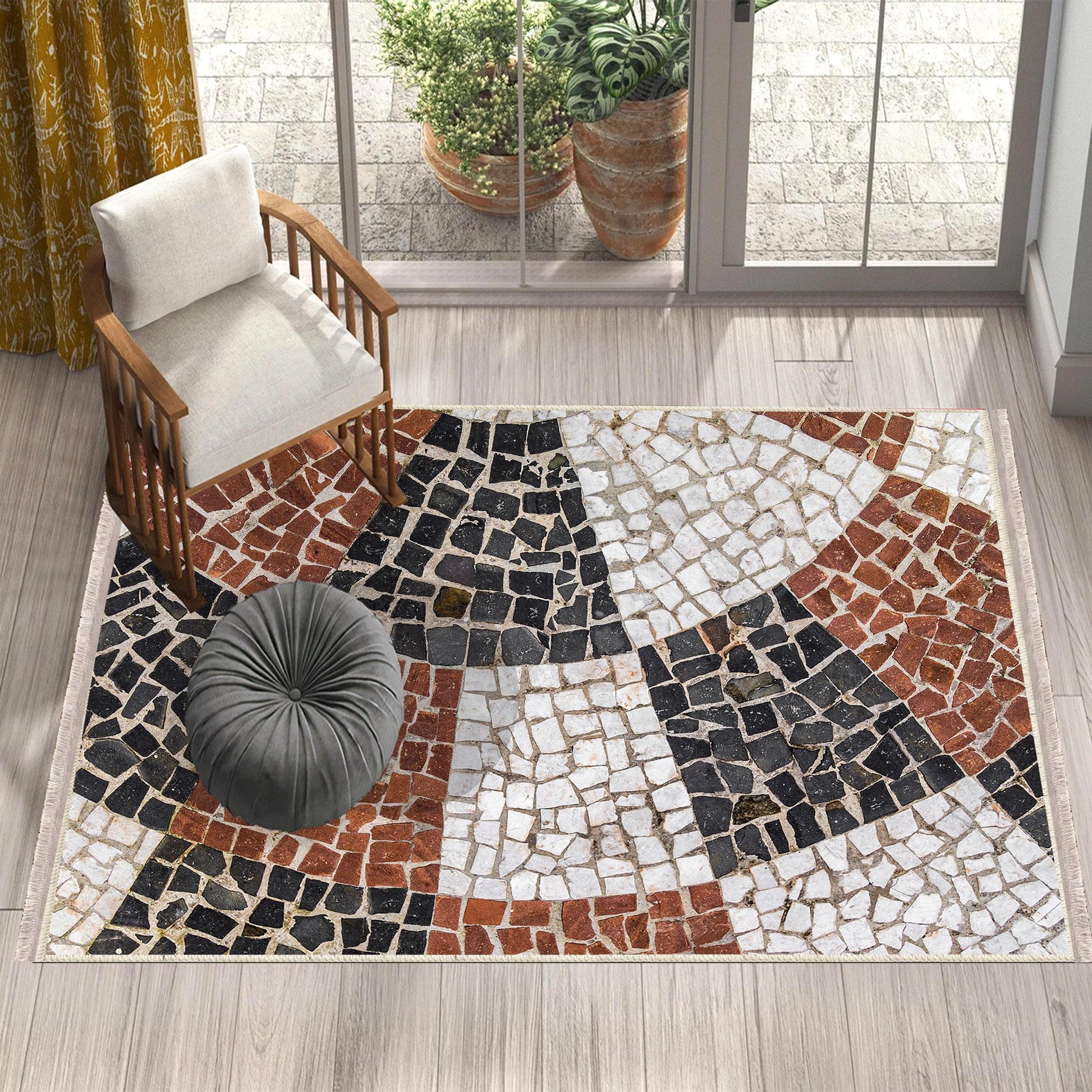 Authentic Ethnic Retro Persian Anatolian Turkish Kilim Area Rug, Washable Non Slip Living Room Rugs with pillow case gift, Housewarming Gift
