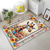 Giraffe Rug for Kids Room, Colorful Jungle Animal Decor, Chenille Washable Non-Slip Floor & Kitchen Rug, Tropical Safari Style Carpet