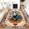 Goat Rug for Kids Room, Colorful Farm Animal Decor, Chenille Washable Non-Slip Rug, Kids Rug with Floral Persian Border, Farmhouse Style