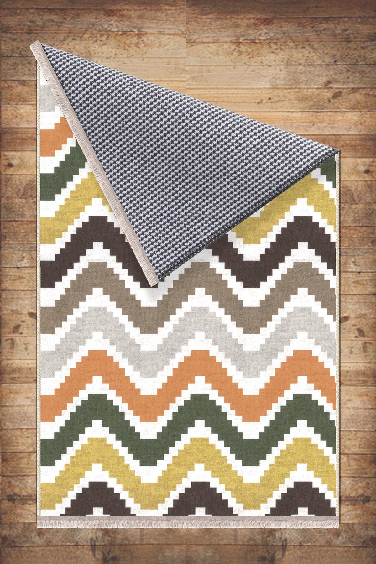 Authentic Ethnic Retro Persian Anatolian Turkish Kilim Area Rug, Washable Non Slip Living Room Rugs with pillow case gift, Colorful Line Rug