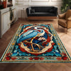 Pelican Area Rug, Vintage Coastal Nautical Beach Cottagecore Marine Decor, Rustic Kitchen Accent Carpet, Chenille Washable Rug