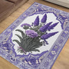 Vintage Lavender Rug, Floral Bedroom Carpet, Purple Lilac Flower Rug, Botanic Area Rug Flower Rug Kitchen Living Room, Chenille Washable Rug
