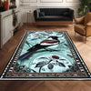 Magpie Rug with Rose Floral Design, Washable Cottagecore Decorative Carpet, Unique Nature & Bird Accent, Chenille Washable Rug