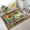 Tropical Area Rug, Forest Palm Trees Jungle Boho Floral Non Slip Carpet, Botanical Floor Decor Living Room Kitchen, Chenille Washable Rug