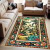 Tropical Area Rug, Forest Palm Trees Jungle Boho Floral Non Slip Carpet, Botanical Floor Decor Living Room Kitchen, Chenille Washable Rug