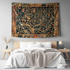 Antique Framed Large French Tapestry Wall Art Hanging, Vintage Dark Floral Cottagecore Decor, Vintage Wall Tapestries, lightweight tapestry