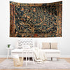 Antique Framed Large French Tapestry Wall Art Hanging, Vintage Dark Floral Cottagecore Decor, Vintage Wall Tapestries, lightweight tapestry