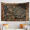 Antique Framed Large French Tapestry Wall Art Hanging, Vintage Dark Floral Cottagecore Decor, Vintage Wall Tapestries, lightweight tapestry
