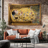 Gustav Klimt Wall Tapestry - The Kiss Love Art Decor, Masterpiece Fabric Wall Hanging, Romantic Valentines Day Gift