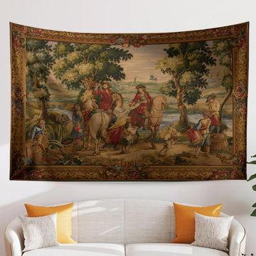 Vintage French Kings Pipers Wall Tapestry – Boho Bedroom & Living Room Decor, Detailed Artwork Textile, Unique Home Accent