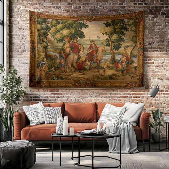 Vintage French Kings Pipers Wall Tapestry – Boho Bedroom & Living Room Decor, Detailed Artwork Textile, Unique Home Accent