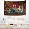 Lady and the Unicorn Sense of Taste Wall Tapestry, Medieval Art Decor, Vintage Style Hanging, Boho Bedroom, Living Room Textile Gift
