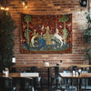 Lady and the Unicorn Sense of Taste Wall Tapestry, Medieval Art Decor, Vintage Style Hanging, Boho Bedroom, Living Room Textile Gift