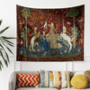Lady and the Unicorn Sense of Taste Wall Tapestry, Medieval Art Decor, Vintage Style Hanging, Boho Bedroom, Living Room Textile Gift