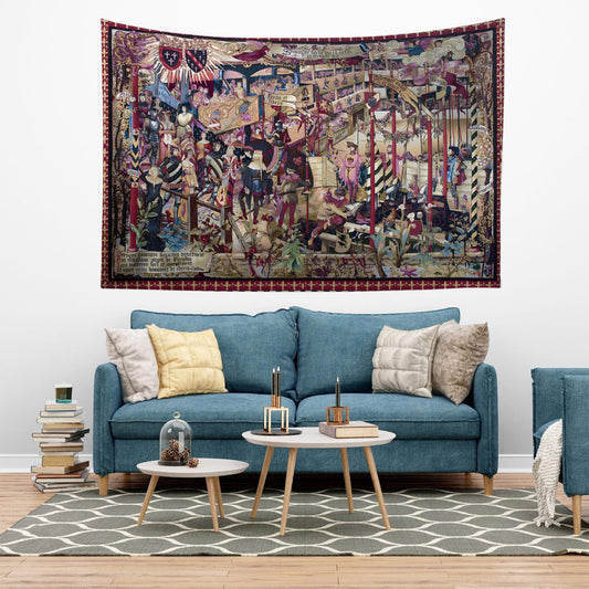 French Wall Tapestry Le Tournai Vintage Style Lightweight Hanging Art for Living Room & Bedroom Home Decor