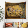 Gustav Klimt Wall Tapestry - The Kiss Love Art Decor, Masterpiece Fabric Wall Hanging, Romantic Valentines Day Gift