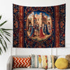 Medieval Castle Wall Tapestry in Red Burgundy – European Princess Castle Decor for Bedroom & Living Room
