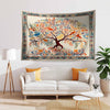 Colorful Tree of Life Tapestry Wall Hanging with Floral & Birds Design, Boho Home Decor, Nature-Inspired Art, Bedroom Living Room Accent