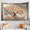 Colorful Tree of Life Tapestry Wall Hanging with Floral & Birds Design, Boho Home Decor, Nature-Inspired Art, Bedroom Living Room Accent