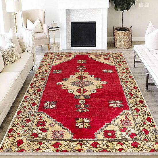 Authentic Ethnic Retro Persian Anatolian Turkish Kilim Area Rug, Washable Non Slip Living Room Rugs with pillow case gift, Brown Retro Rug