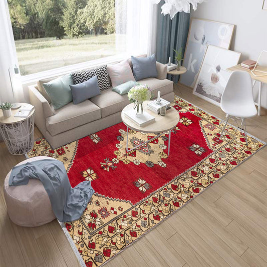 Authentic Ethnic Retro Persian Anatolian Turkish Kilim Area Rug, Washable Non Slip Living Room Rugs with pillow case gift, Brown Retro Rug