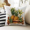 Pineapple Summer Theme Both Side Printed Pillow Cases, Cozy Cottagecore Accent Pillow, Tropical Spun Pillow Cushion, Housewarming Gift
