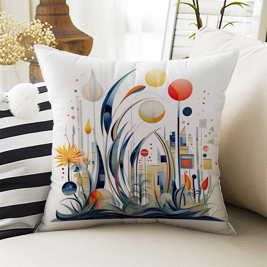 Modern Geometric Theme Both Side Printed Pillow Cases, Cozy Cottagecore Accent Pillow, Abstract Spun Pillow Cushion, Housewarming Gift