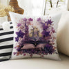 Purple Flowers Farmhouse Pillow Cases, Both Sides Printed Cozy Cottagecore Accent Cushion Cover, Floral Spun Pillow, Housewarming Gift