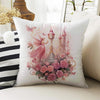 Pink Fairy Princess Floral Both Side Printed Pillow Cases, Cozy Cottagecore Accent Pillow, Flowers Spun Pillow Cushion, Housewarming Gift