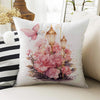Pink Fairy Princess Floral Both Side Printed Pillow Cases, Cozy Cottagecore Accent Pillow, Flowers Spun Pillow Cushion, Housewarming Gift