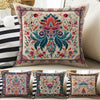 Turkish Vintage Retro Flowers Both Side Printed Pillow Cases, Cozy Cottagecore Accent Pillow, Floral Spun Pillow Cushion, Housewarming Gift