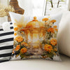 Yellow Flowers Garden Both Side Printed Pillow Cases, Cozy Cottagecore Accent Pillow, Floral Garden Spun Pillow Cushion, Housewarming Gift