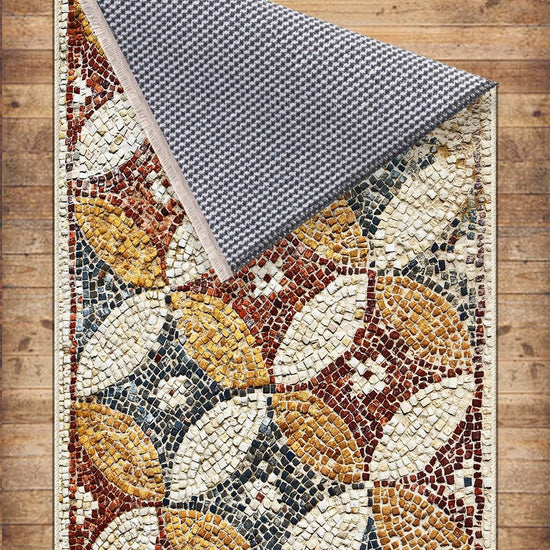 Authentic Ethnic Retro Persian Anatolian Turkish Kilim Area Rug, Washable Non Slip Living Room Rugs with pillow case gift, Mosaic Stones Rug