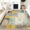 Yellow Green Brown Modern Design Area Rug Runner, Geometric Accent Carpet, Unique Room Mat, Washable Anti-Slip Rug with pillow case gift