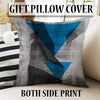 Blue Gray Arrow Modern Design Area Rug Runner, Geometric Abstract Carpet, Unique Room Mat, Washable Anti-Slip Rug with pillow case gift