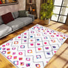 Colorful Nordic Modern Design Area Rug Runner, Geometric Accent Carpet, Unique Room Mat, Washable Anti-Slip Rug with pillow case gift