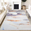 Orange Gray Marble Runner Rug, Modern Geometric Accent Carpet, Washable Anti-Slip Area Rug with Pillowcase Gift