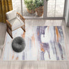 Orange Gray Marble Runner Rug, Modern Geometric Accent Carpet, Washable Anti-Slip Area Rug with Pillowcase Gift