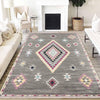 Gray Pink Aztec Modern Design Area Rug Runner, Geometric Accent Carpet, Unique Room Mat, Washable Anti-Slip Rug with pillow case gift