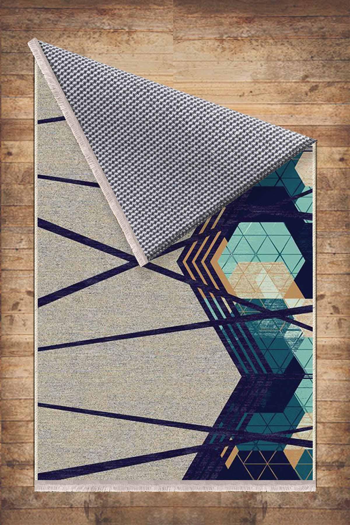 Gray Green Modern Design Area Rug Runner, Geometric Accent Carpet, Unique Room Mat, Washable Anti-Slip Rug with pillow case gift