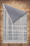 Gray White Blue Lines Modern Design Area Rug Runner, Geometric Accent Carpet, Unique Room Mat, Washable Anti-Slip Rug with pillow case gift