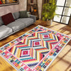 Colorful Aztec Ethnic Geometric Design Area Rug Runner, Modern Accent Carpet, Unique Room Mat, Washable Anti-Slip Rug with pillow case gift