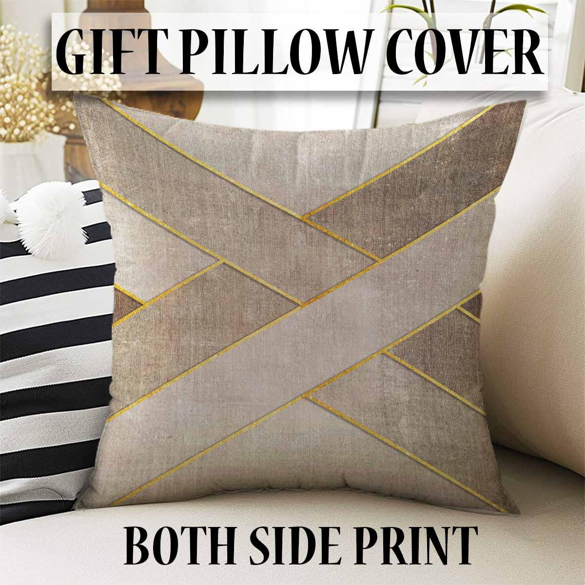 Brown Yellow Lines Geometric Design Area Rug Runner, Modern Accent Carpet, Unique Room Mat, Washable Anti-Slip Rug with pillow case gift