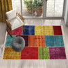 Colorful Patchwork Design Kilim Area Rug Runner, Boho Accent Carpet, Unique Room Mat, Washable Anti-Slip Rug with pillow case gift