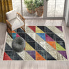 Colorful Geometric Patchwork Design Kilim Area Rug Runner, Boho Accent Carpet, Unique Room Mat, Washable Anti-Slip Rug with pillow case gift
